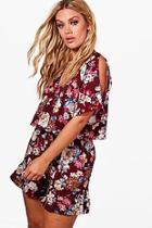 Boohoo Plus Yasmin Floral Printed Playsuit