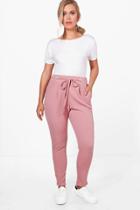 Boohoo Plus Ava Belt Detail Front Pleat Trouser Rose