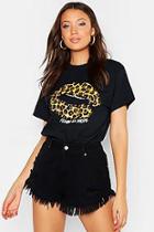 Boohoo Tall Leopard Print Lips T-shirt
