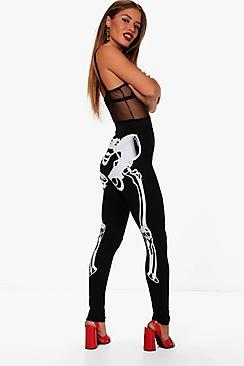 Boohoo Petite Shannon Halloween Skeleton Print Legging