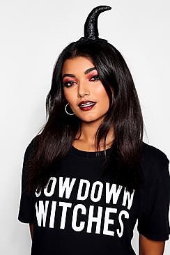 Boohoo Halloween Glitter Witch Hat Headband