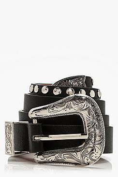 Boohoo Emily Studded Western Belt