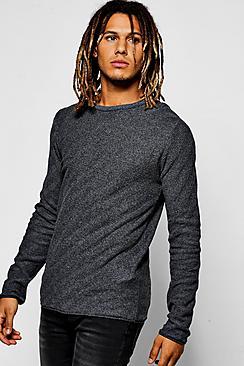 Boohoo Diagonal Stich Crew Neck Jumper
