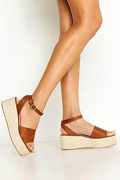 Boohoo Wide Fit 2 Part Flatforms