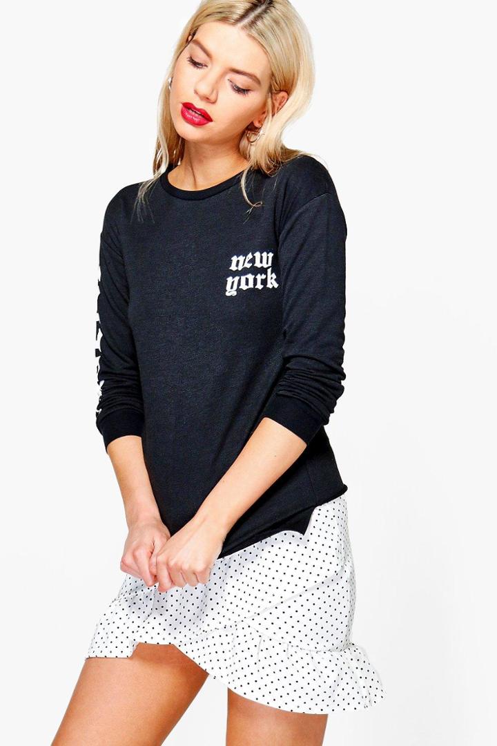 Boohoo Brooklynn Drop Hem Polka Dot Mini Skirt White