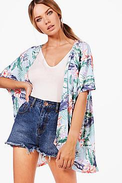 Boohoo Jessica Tropical Kimono