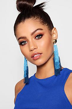 Boohoo Sophie Tiered Statement Tassel Earrings