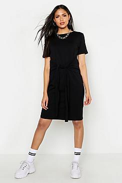 Boohoo Tall Tie Front Dress