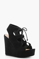 Boohoo Evie Extreme Lace Up Wedges