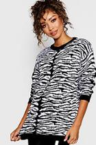 Boohoo Zebra Knitted Jumper