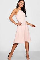 Boohoo Textured Fabric Strappy Full Skater Dress
