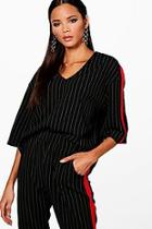 Boohoo Jade Pinstripe Sport Stripe Top