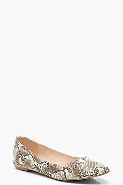 Boohoo Snake Basic Ballet Pumps