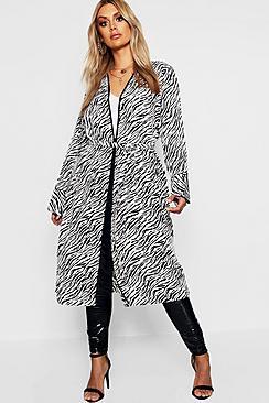 Boohoo Plus Zebra Print Kimono