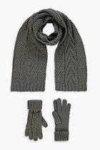Boohoo Cable Knit Scarf & Glove Set