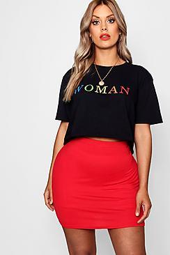 Boohoo Plus Alice Women Rainbow Crop Tee