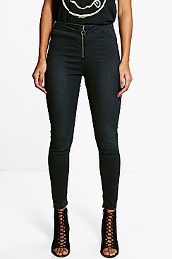 Boohoo Eloise Zip Front Skinny Jeans