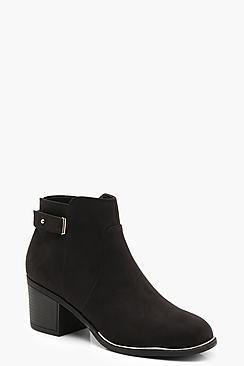 Boohoo Metallic Trim Ankle Shoe Boots