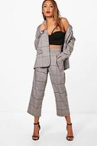 Boohoo Ellie Check Wide Leg Trouser