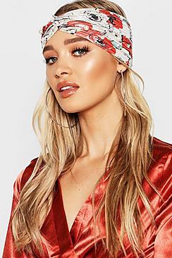 Boohoo Embellished Metallic Floral Knot Headband