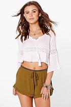 Boohoo Petite Kirsten Frill Hem Runner Short