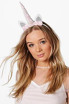 Boohoo Macy Holographic Bridal Unicorn Headband