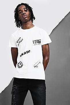 Boohoo Crew Neck Badge Design T-shirt