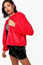 Boohoo Alana Crop Faux Fur Coat
