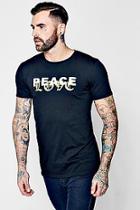 Boohoo Peace Love Embroidered T-shirt