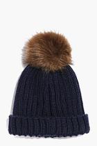Boohoo Maria Oversize Faux Fur Pom Beanie