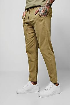 Boohoo Drawcord Waist Slim Fit Chino Pants