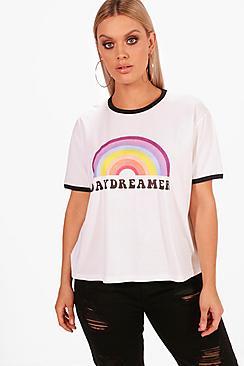 Boohoo Plus Charly Daydreamer Printed T Shirt