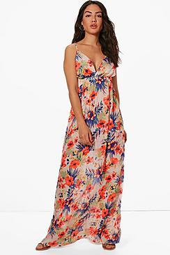 Boohoo Maddison Hawaiin Floral Maxi Beach Dress