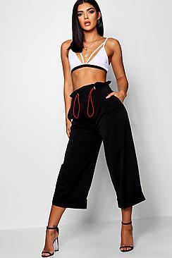 Boohoo Drawstring Waist Utility Trousers