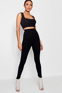 Boohoo Hannah High Waist Basic Jersey Leggings