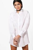 Boohoo Emma Volumised Sleeve Shirt Dress