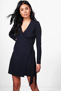 Boohoo Sophie Tie Side Longline Blazer Dress