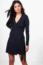 Boohoo Sophie Tie Side Longline Blazer Dress