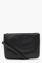 Boohoo Double Gusset Zip Top Cross Body Bag