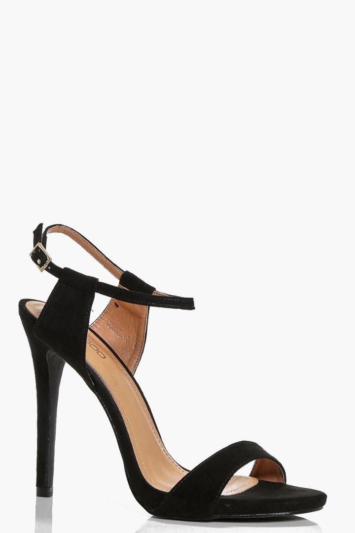 Boohoo Lara Ankle Band Two Part Sandal Black