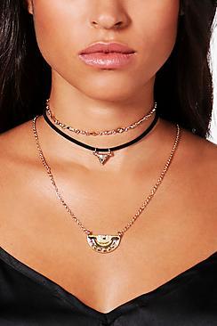 Boohoo Maria Layered Aztec Chain Choker