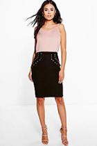 Boohoo Boutique Ella Lace Up Skirt
