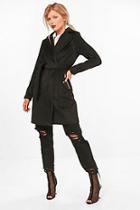 Boohoo Petite Nina Shawl Collar Longline Duster