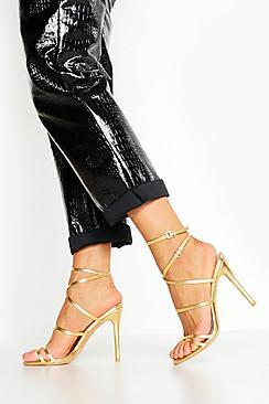 Boohoo Skinny Strap Wrap Up Stiletto Heels