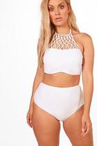 Boohoo Plus Lucy Strap Detail High Waist Bikini