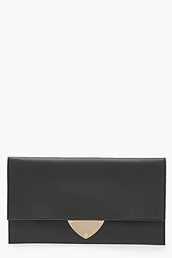 Boohoo Mia Metal Detail Clutch