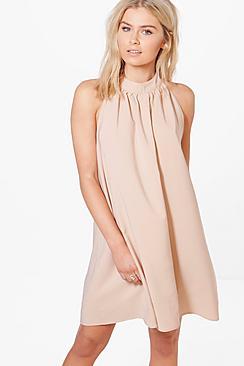 Boohoo Queta High Neck Swing Dress