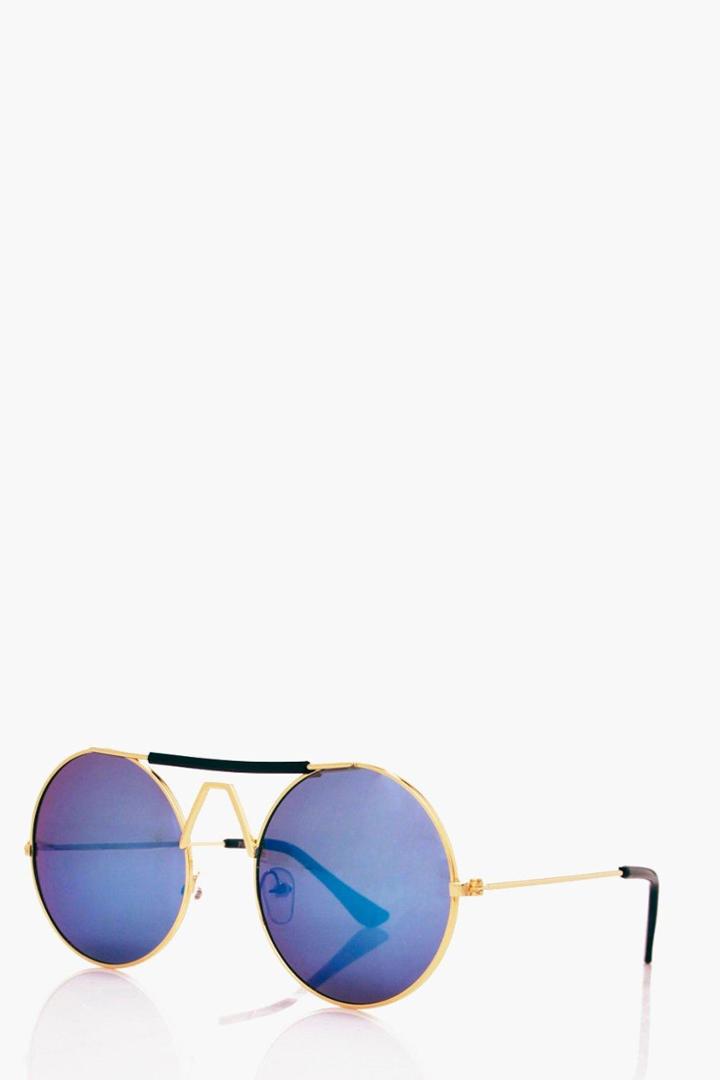 Boohoo Round Frame Sunglasses Black