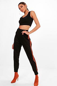 Boohoo Lola Athleisure Stripe Side Sweat Joggers