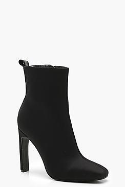Boohoo Reflective Tape Slim Heel Shoe Boots